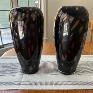 Elegant Black and Gold Vases